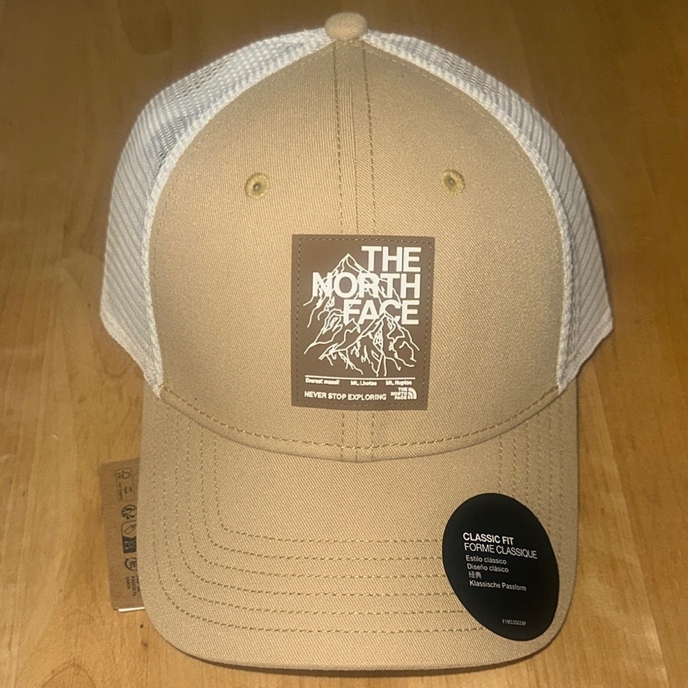 The North Face Tan and White Trucker Hat with Mesh Back